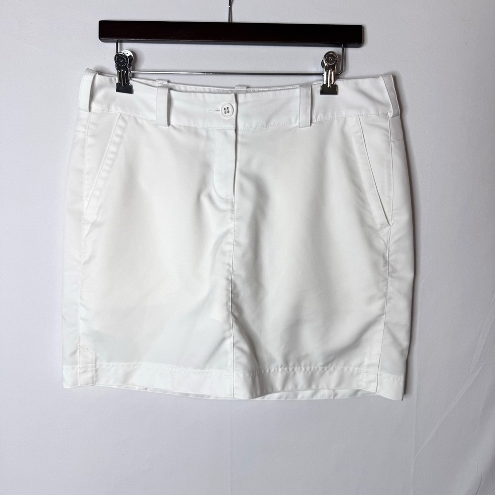 Nike Golf Tour Performance Dri-Fit Skort 8 White Athletic Preppy Pickleball READ